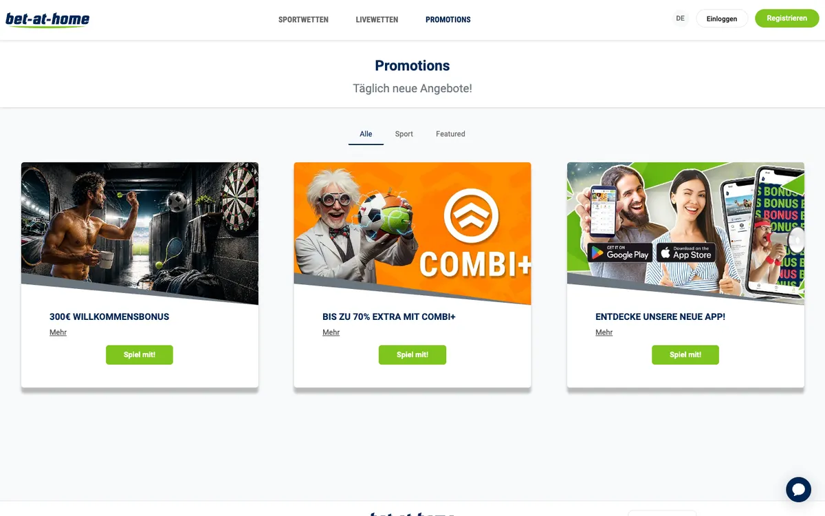 bet-at-home Casino — Promotions, captured from Austria