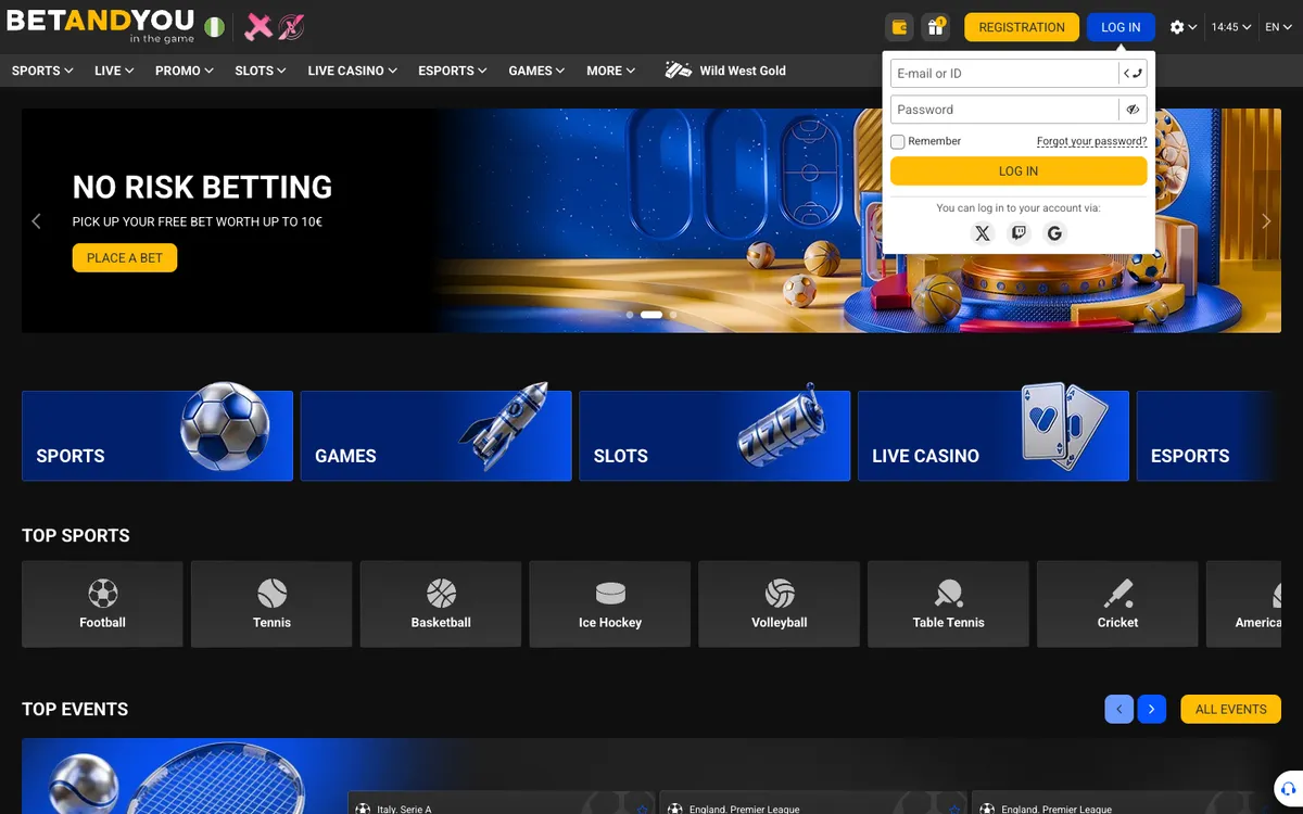 Betandyou Casino — «Регистрация», снято из страны Нигерия