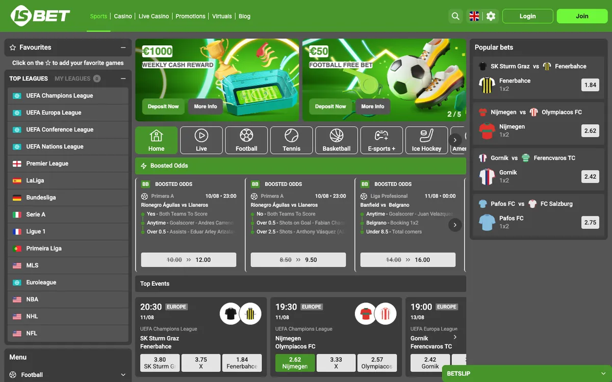 LSbet Casino — Home page, captured from Austria