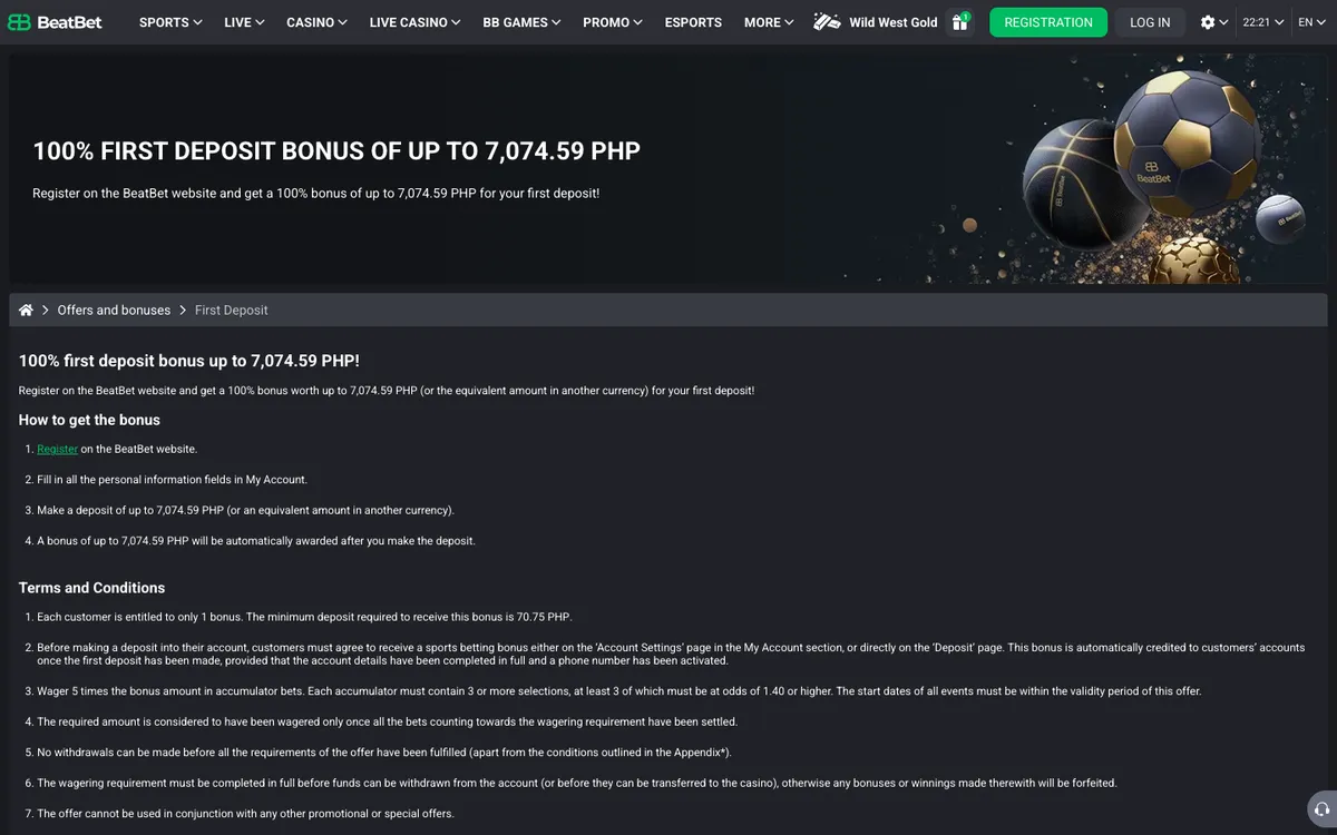 BeatBet Casino — Sign-up, captured from Singapore