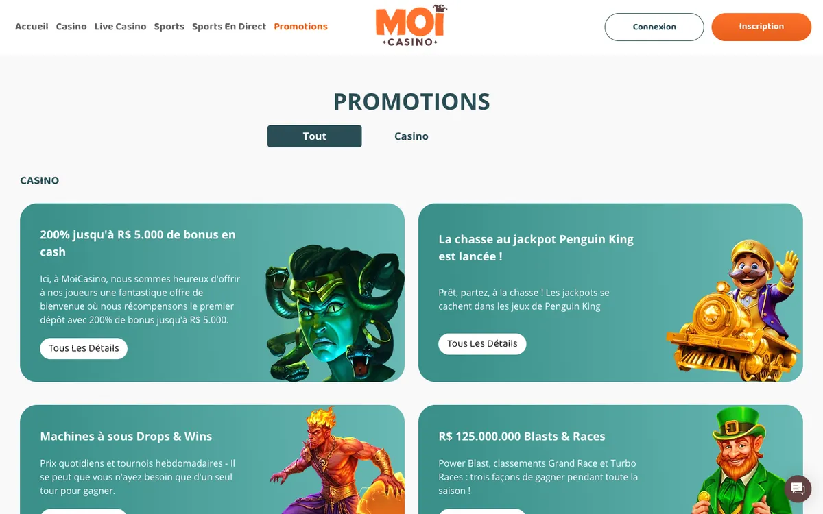 MoiCasino — Promotions, captured from France
