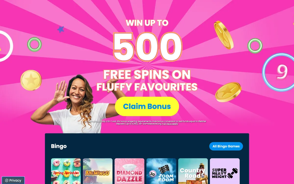 New Spins Casino — Home page, captured from United Kingdom