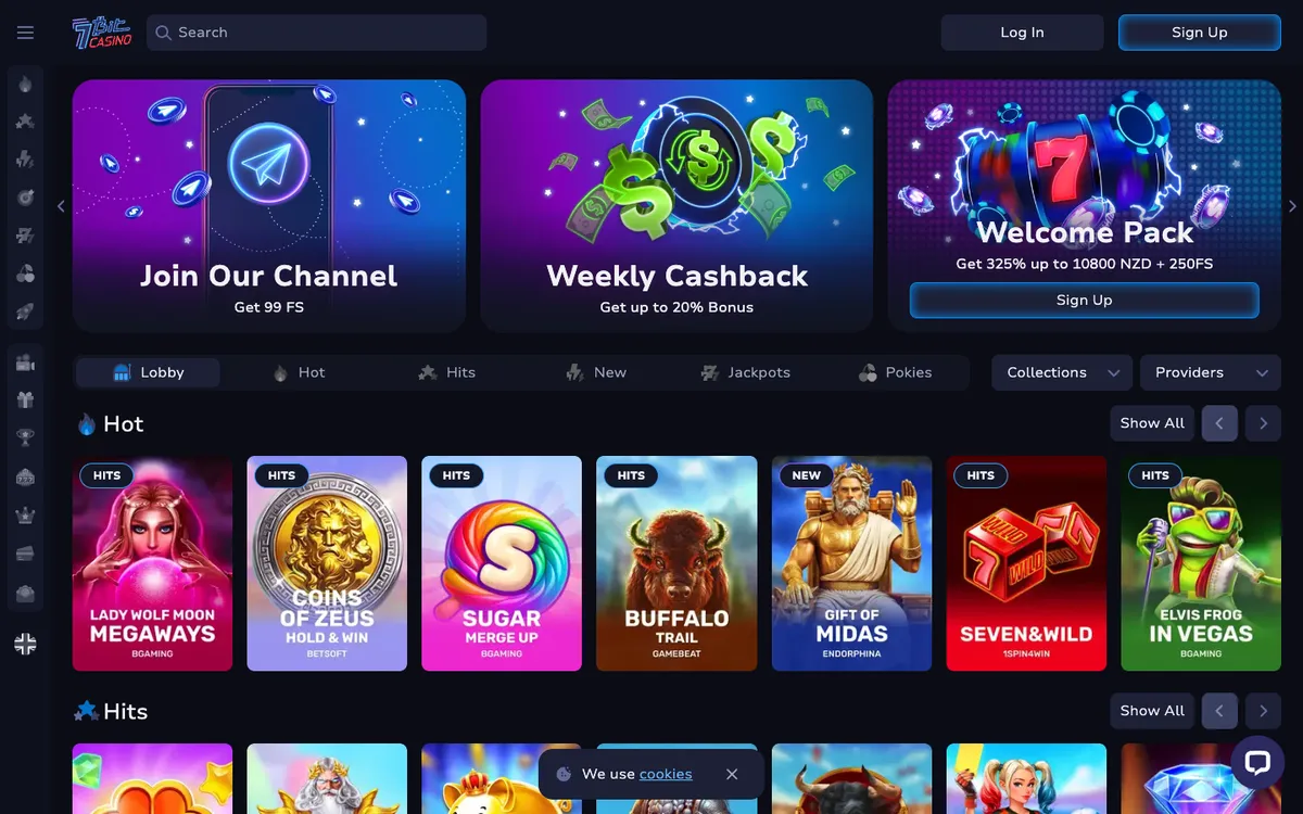 7BitCasino — «Главная», снято из страны Новая Зеландия