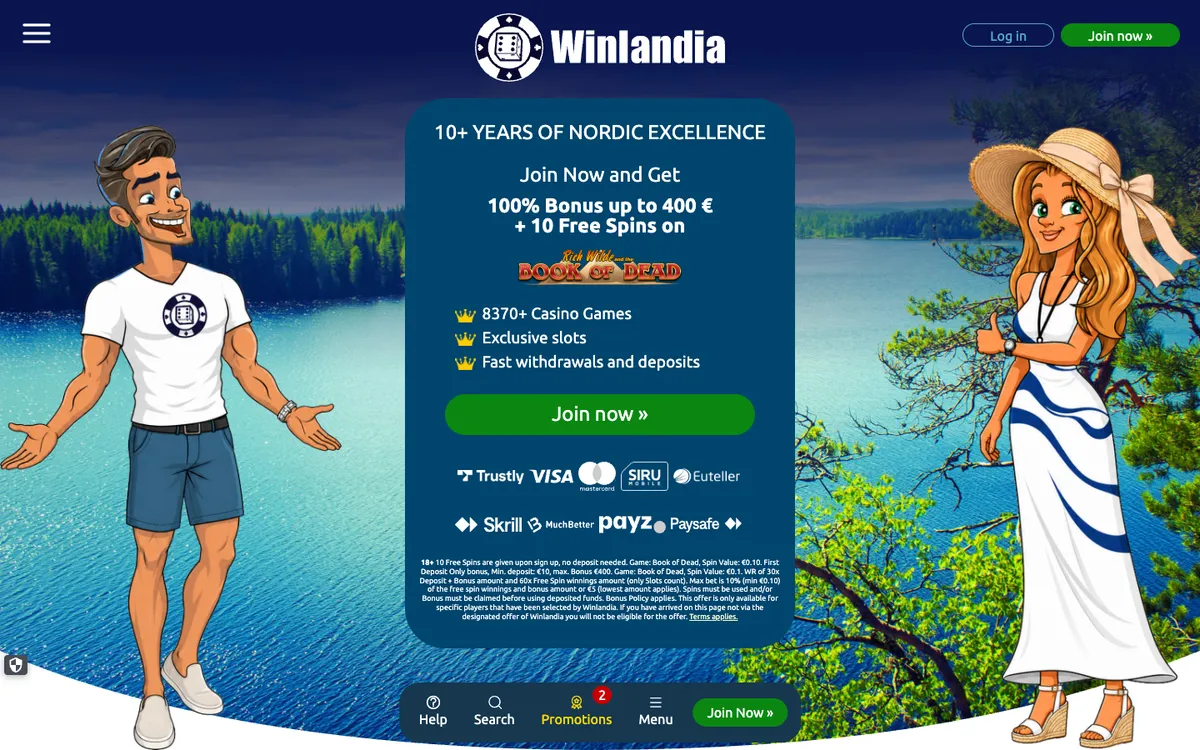 Winlandia Casino — «Главная», снято из страны Финляндия