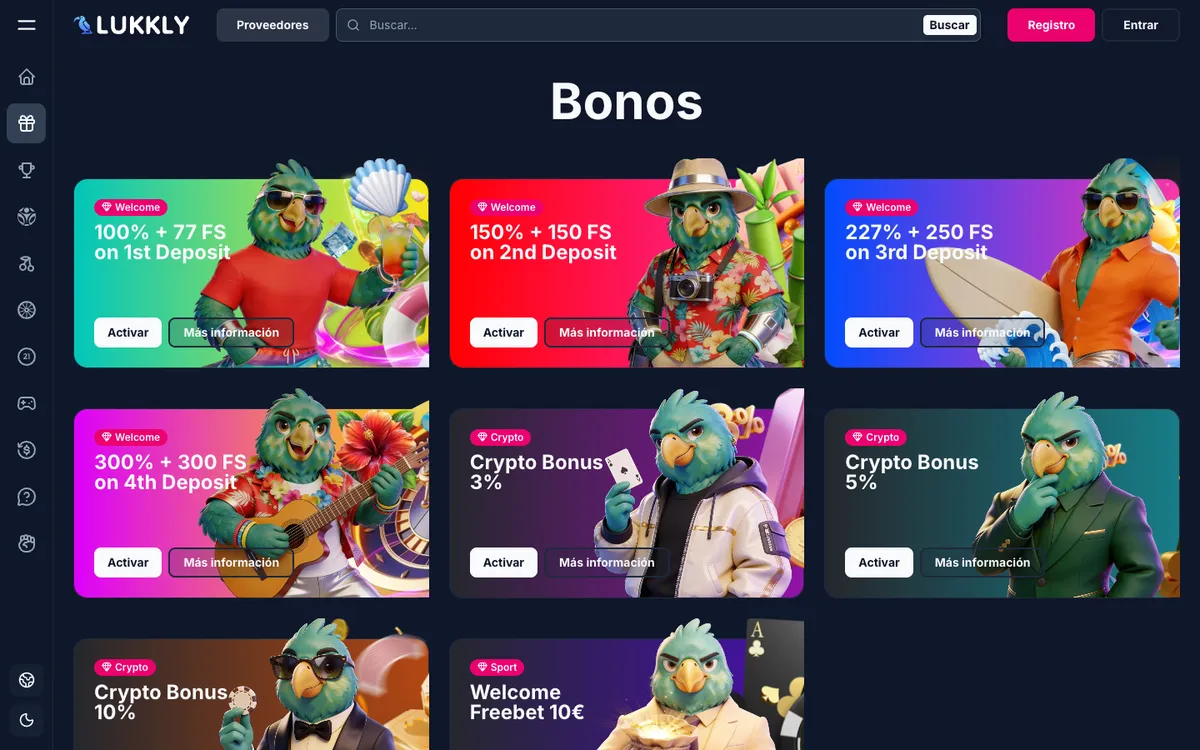 Lukkly Casino — Promotions, captured from Argentina