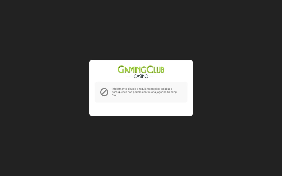 Gaming Club Casino — «Регистрация», снято из страны Португалия