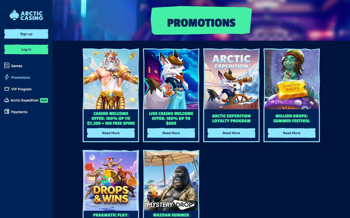 Arctic Casino — «Акции», снято из страны Канада