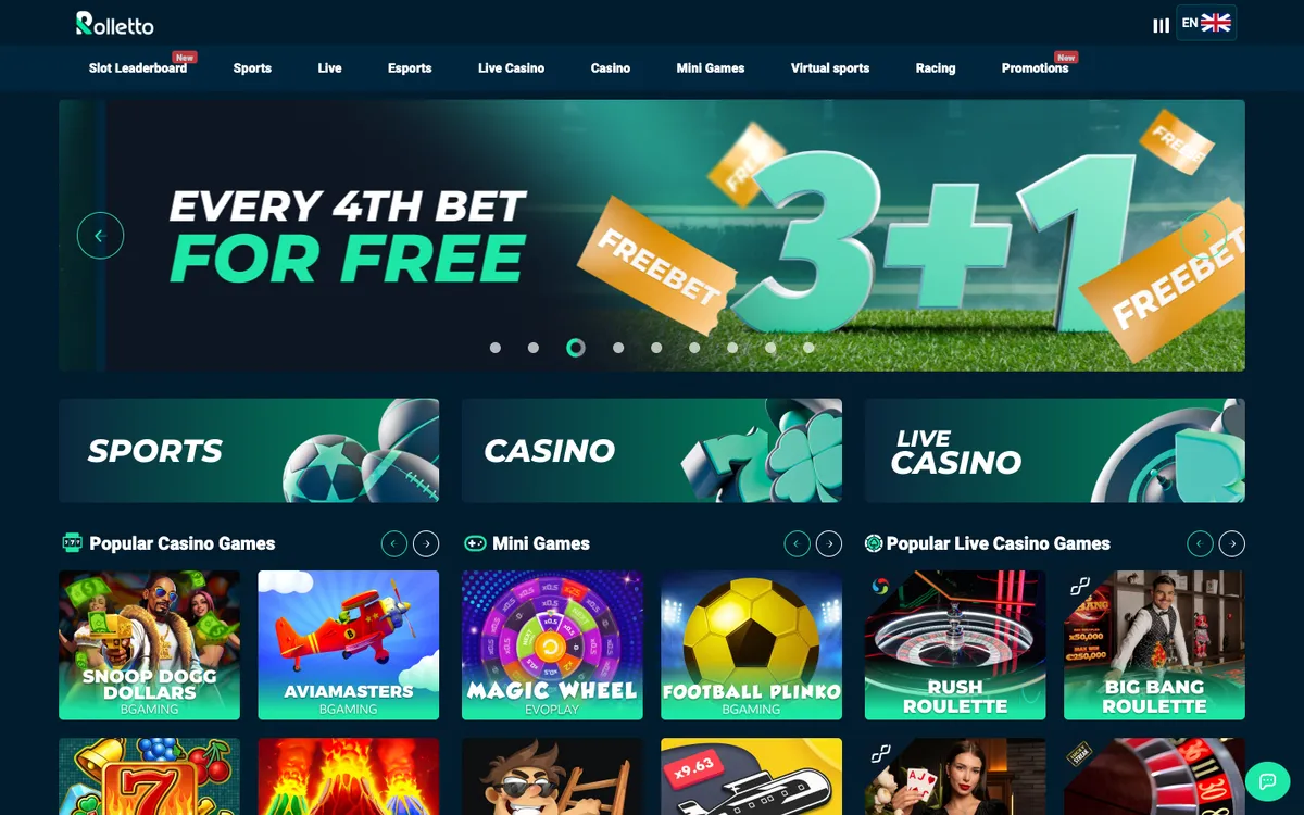 Rolletto Casino — Sign-up, captured from Portugal