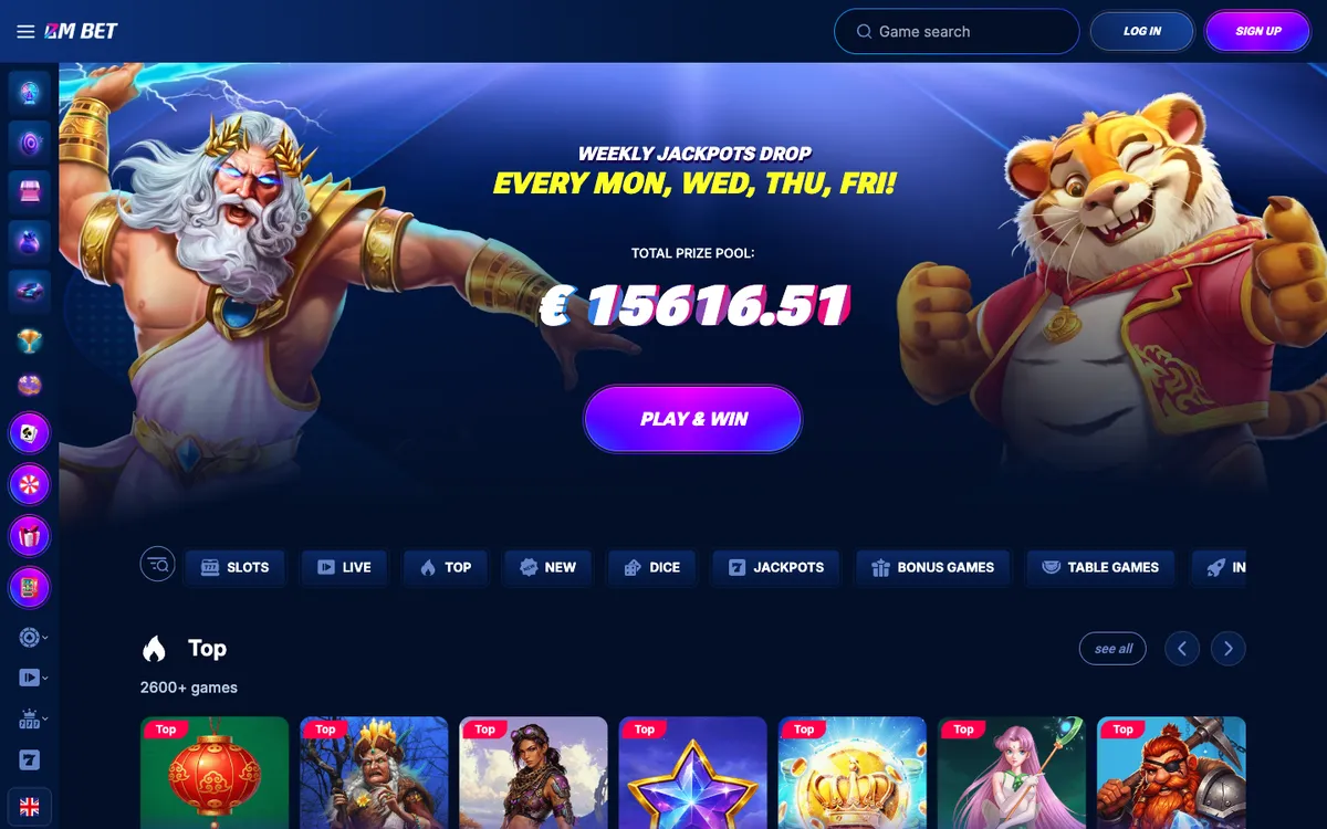 Bm.bet Casino — Home page, captured from France