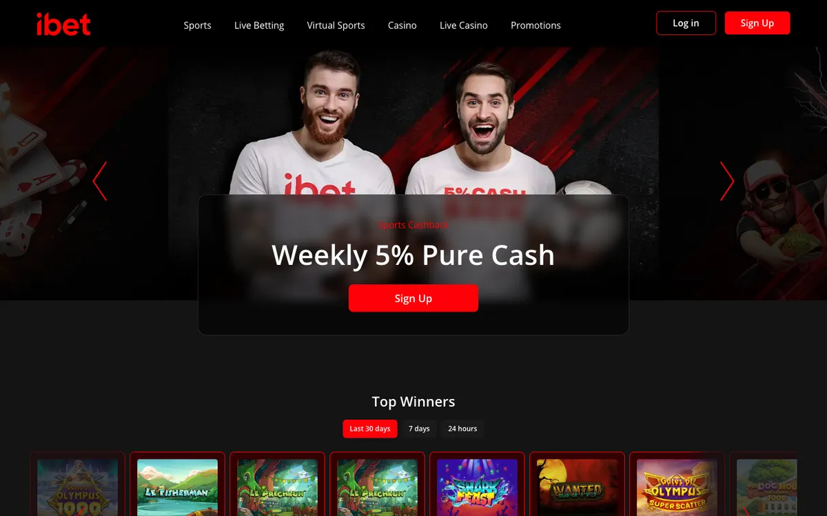 iBet Casino — «Главная», снято из страны Португалия