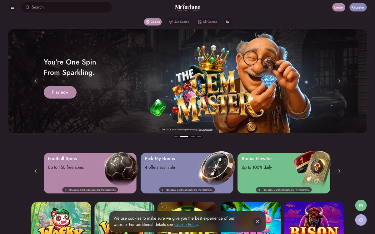 Mr Fortune Casino — Home page, captured from New Zealand