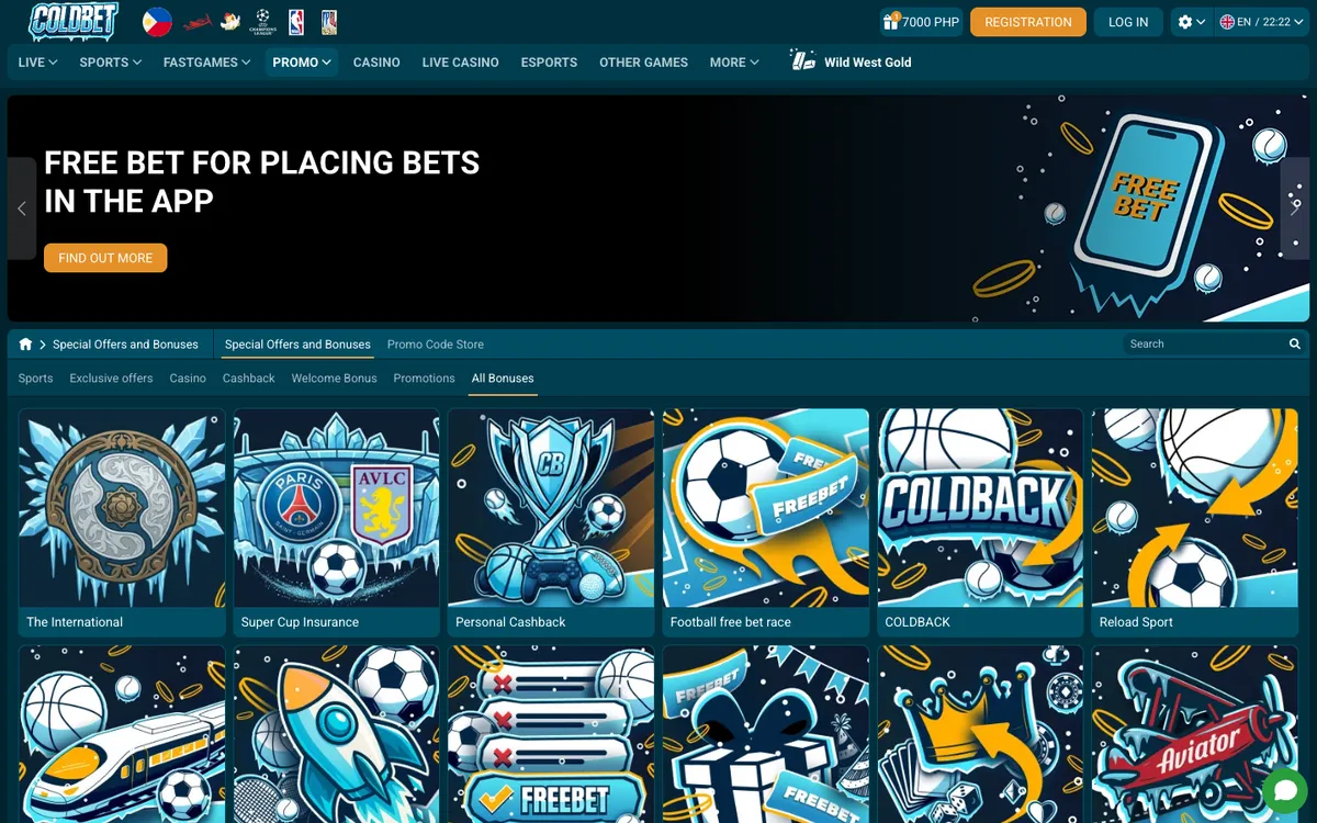 Coldbet Casino — Promotions, captured from Singapore