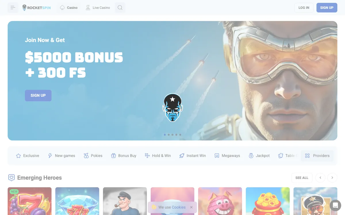 Rocket Spin Casino — Sign-up, captured from Australia