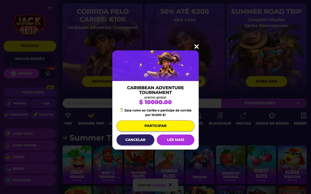 Jacktop Casino — «Главная», снято из страны Бразилия