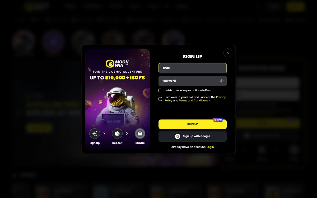 Moonwin Casino — Payments, captured from New Zealand