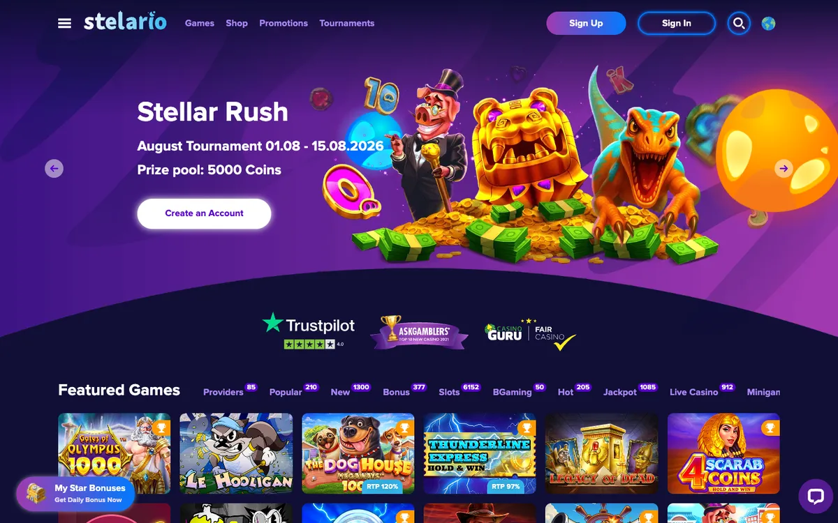 Stelario Casino — «Главная», снято из страны Норвегия