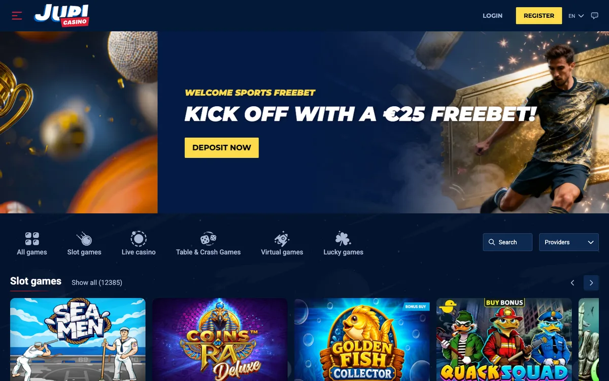 Jupi Casino — Home page, captured from Brazil