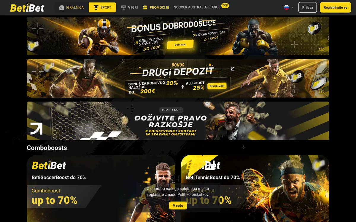 BETiBET Casino — Promotions, captured from Slovenia