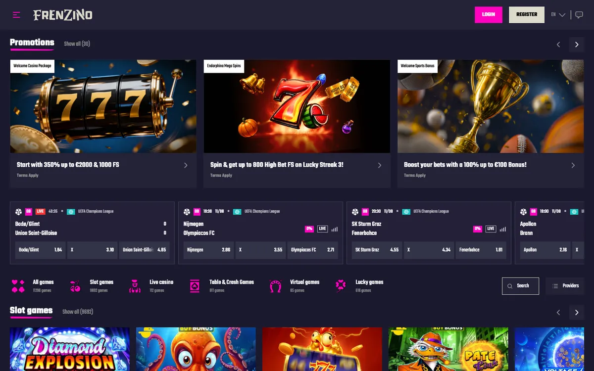 Frenzino Casino — «Главная», снято из страны Италия