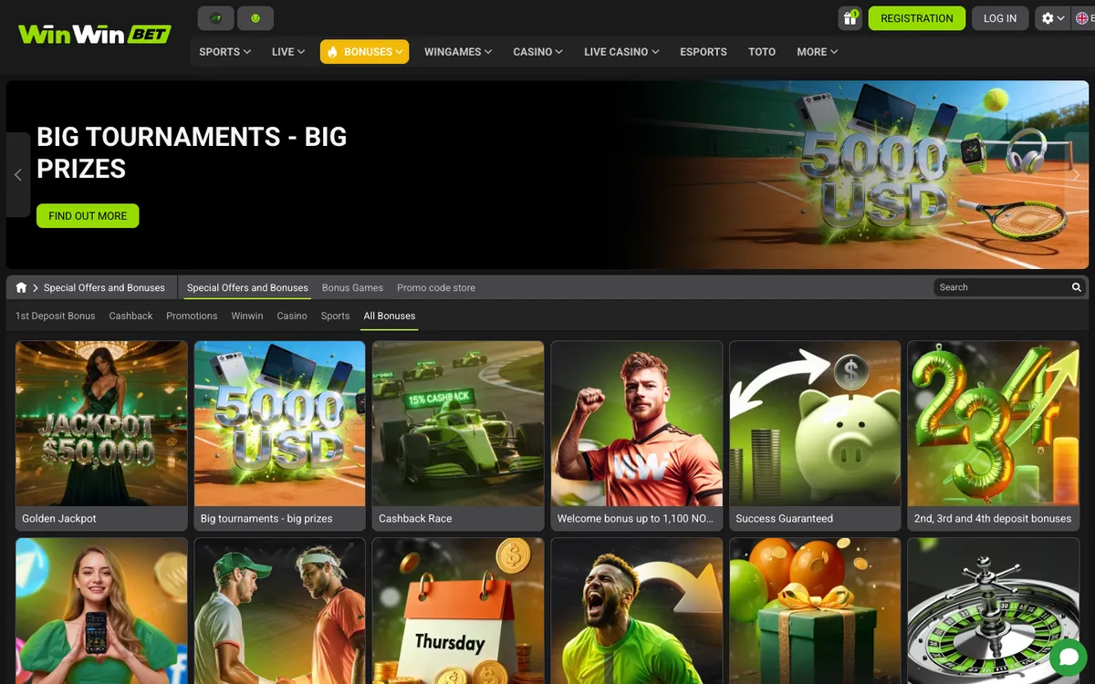 WinWinBet Casino — Promotions, captured from Norway
