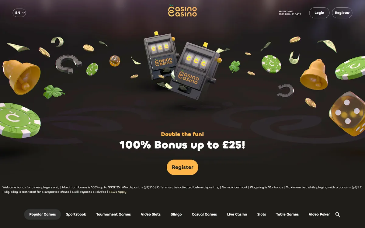 CasinoCasino — Home page, captured from United Kingdom