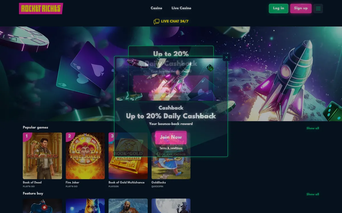 Rocket Riches Casino — «Главная», снято из страны Франция