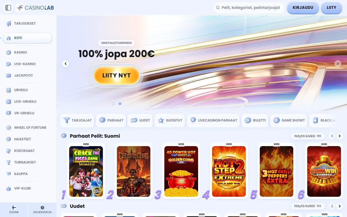 CasinoLab — «Главная», снято из страны Финляндия