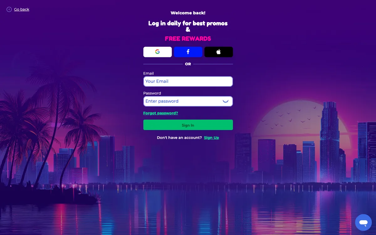 FunzCity Casino — «Регистрация», снято из страны Соединенные Штаты