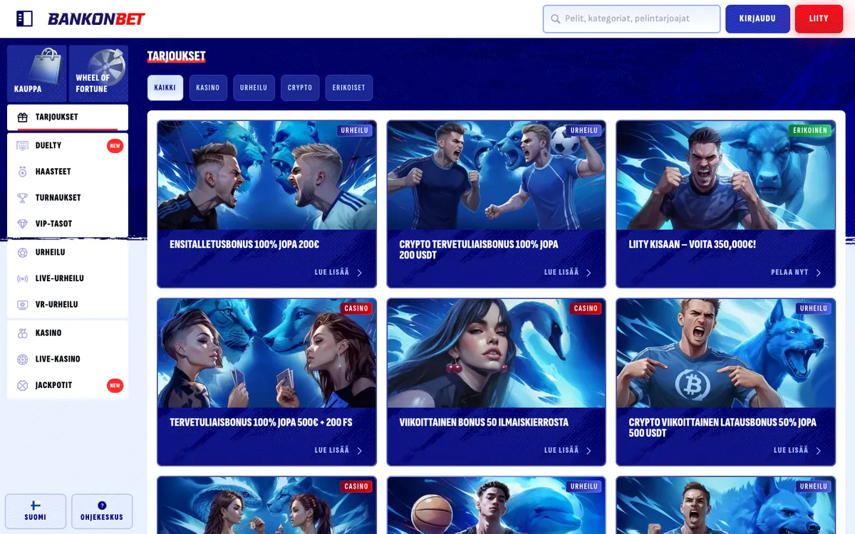 Bankonbet Casino — Promotions, captured from Finland