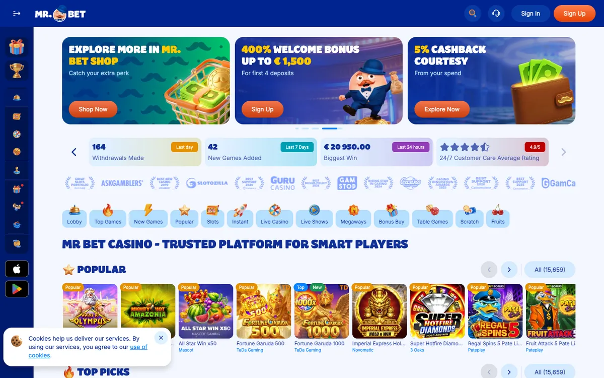 Mr.Bet Casino — Home page, captured from Japan