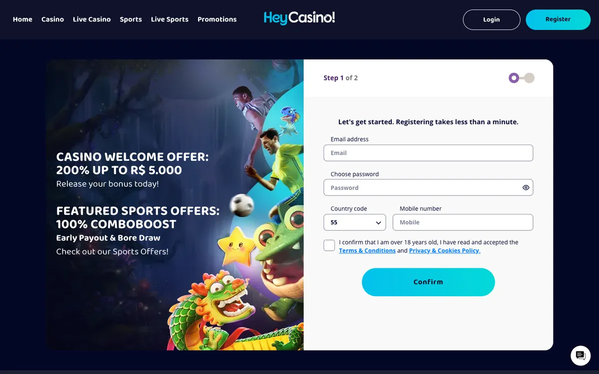 HeyCasino! — «Регистрация», снято из страны Канада