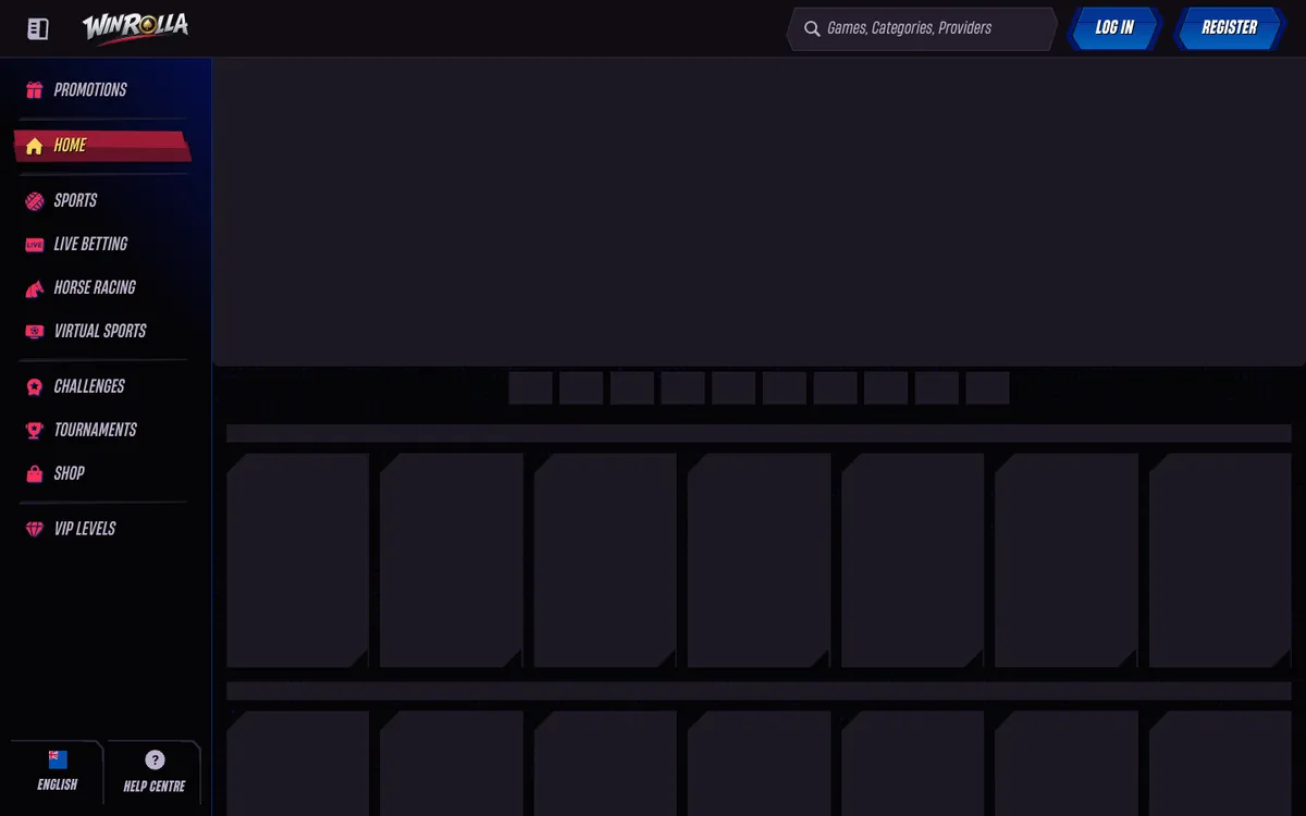 Win Rolla Casino — Home page, captured from New Zealand