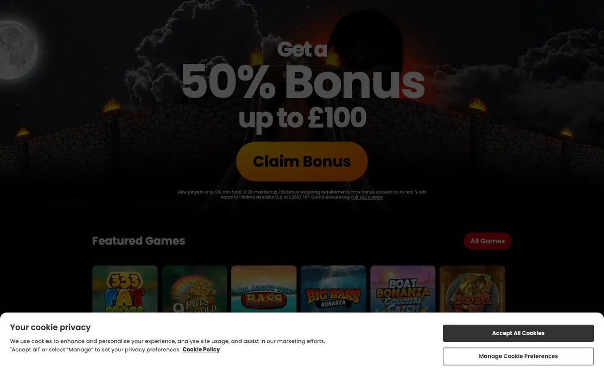 Kong Casino UK — Home page, captured from United Kingdom