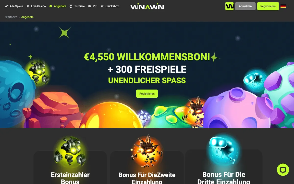 Winawin Casino — «Акции», снято из страны Германия