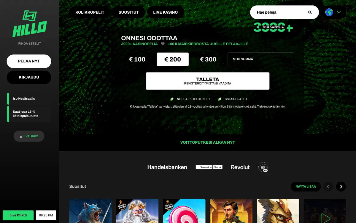 Hillo Casino — «Главная», снято из страны Финляндия