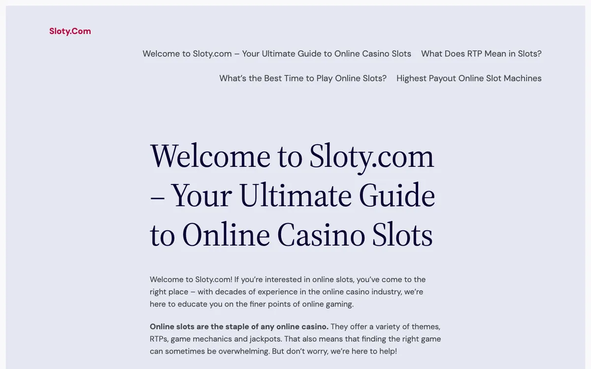 Sloty Casino — Home page, captured from Australia