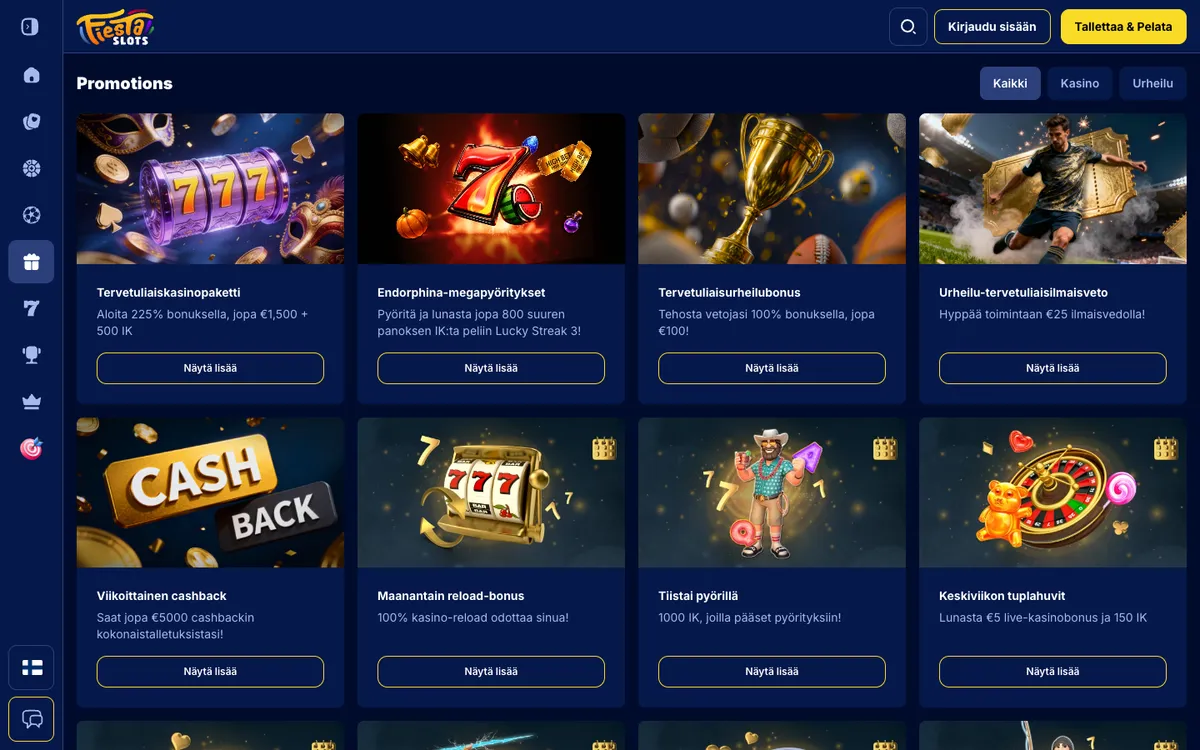 Fiesta Slots Casino — Promotions, captured from Finland