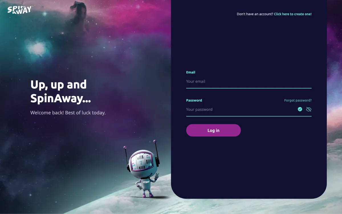 Spin Away Casino — Sign-up, captured from Australia