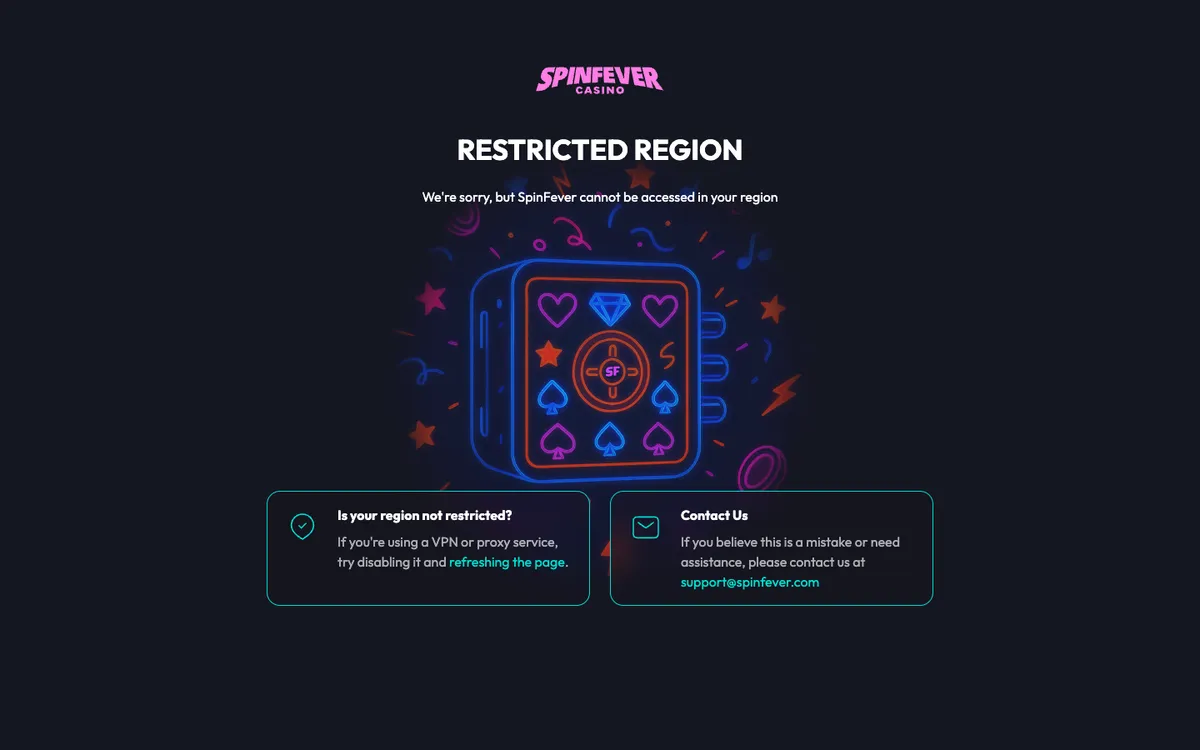 SpinFever Casino — «Главная», снято из страны Франция