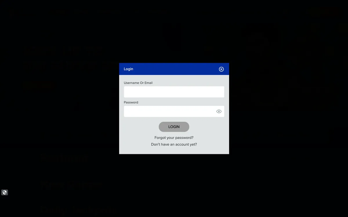 AHTI Games Casino — Sign-up, captured from Switzerland