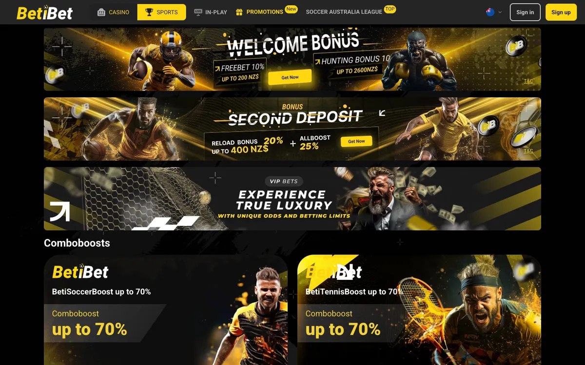 BETiBET Casino — Promotions, captured from New Zealand