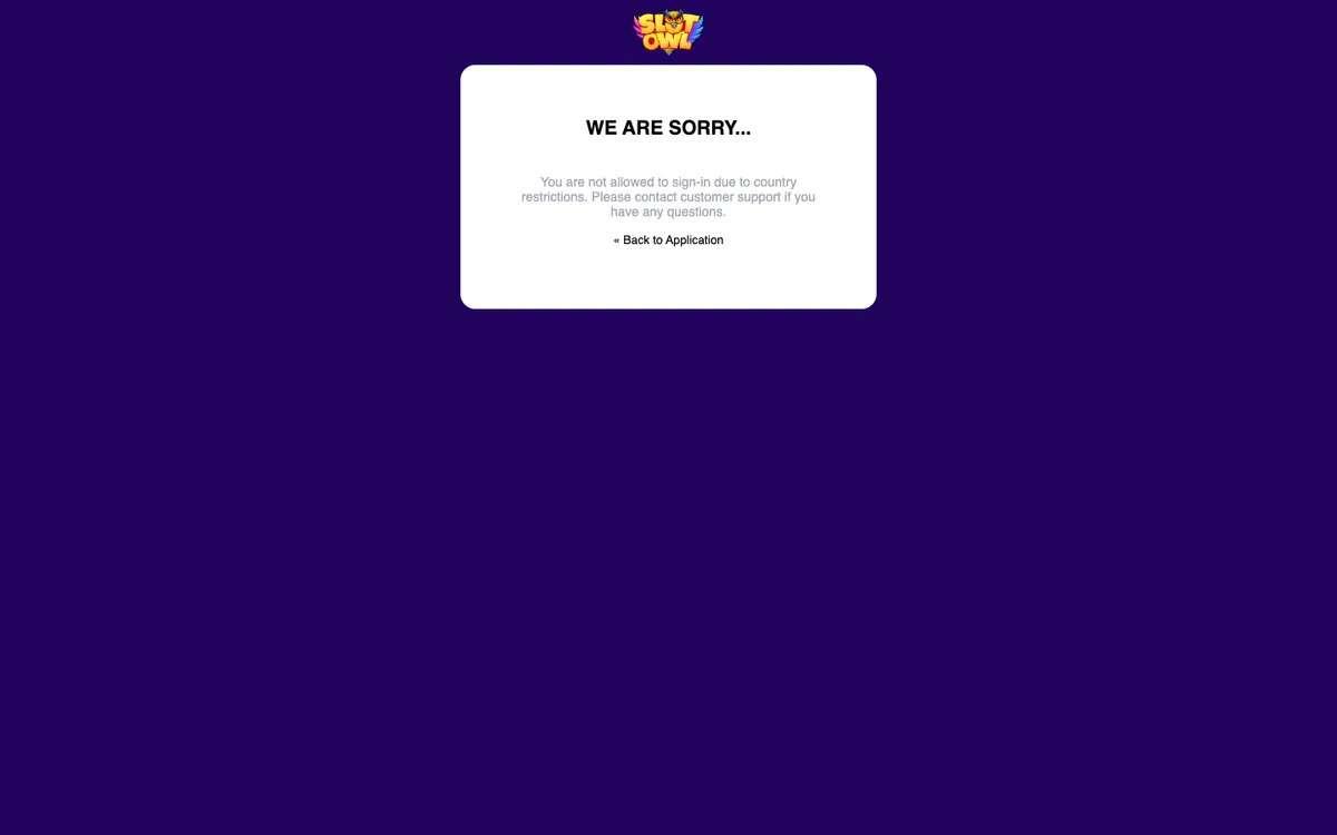 Slot Owl Casino — Sign-up, captured from South Africa