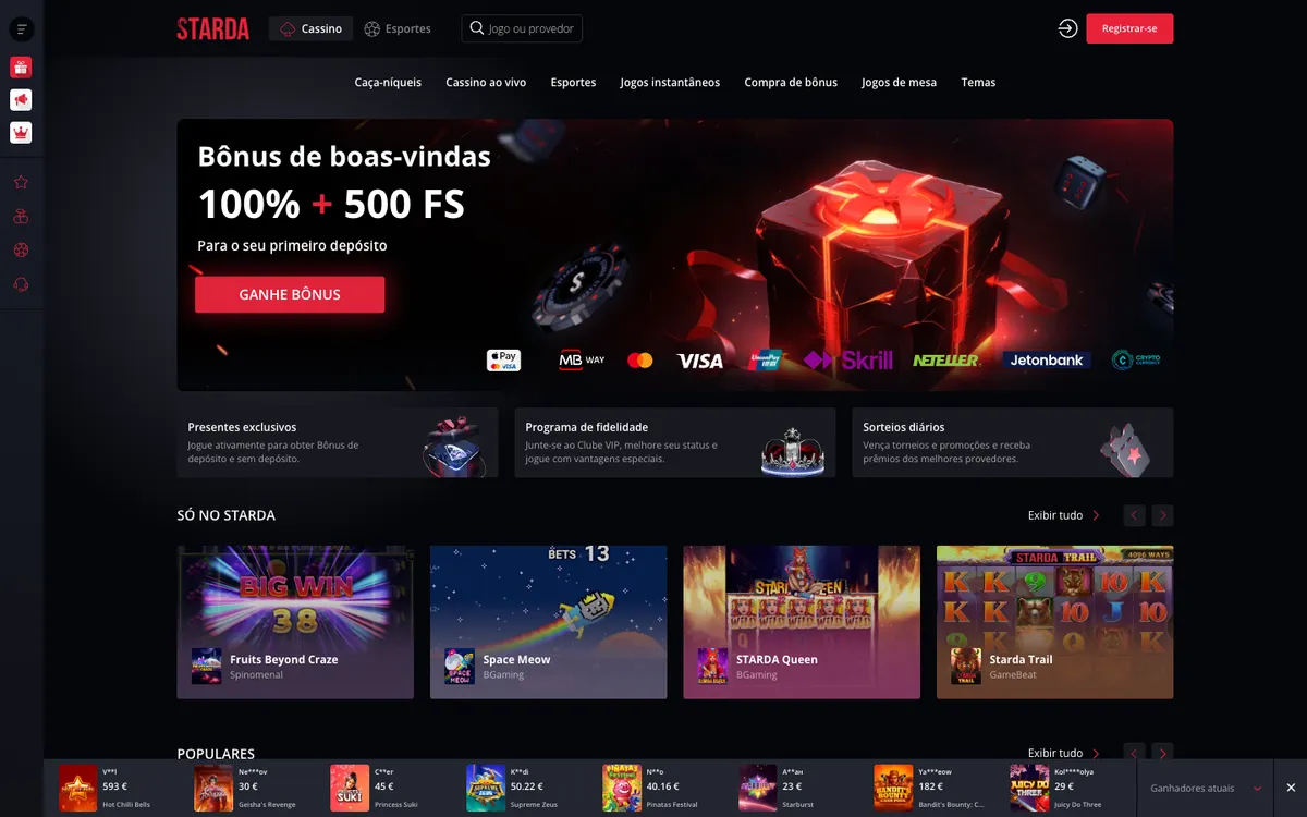 Starda Casino — «Главная», снято из страны Португалия
