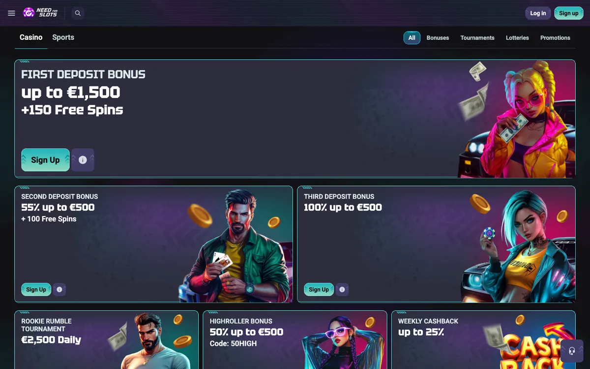 Needforslots Casino — Promotions, captured from Croatia