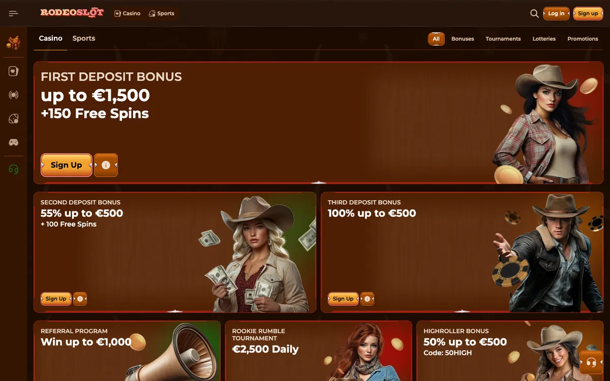 Rodeoslot Casino — Promotions, captured from Croatia