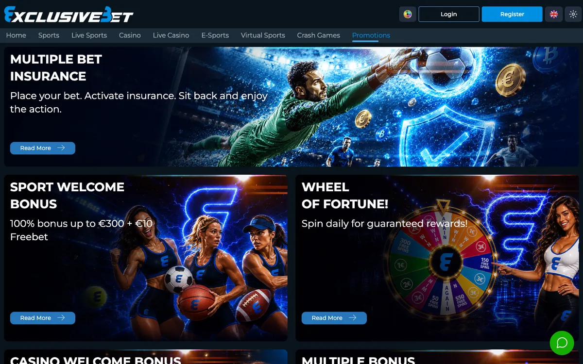 ExclusiveBet Casino — Promotions, captured from Belgium
