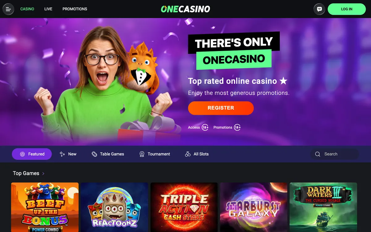 One Casino — Home page, captured from France