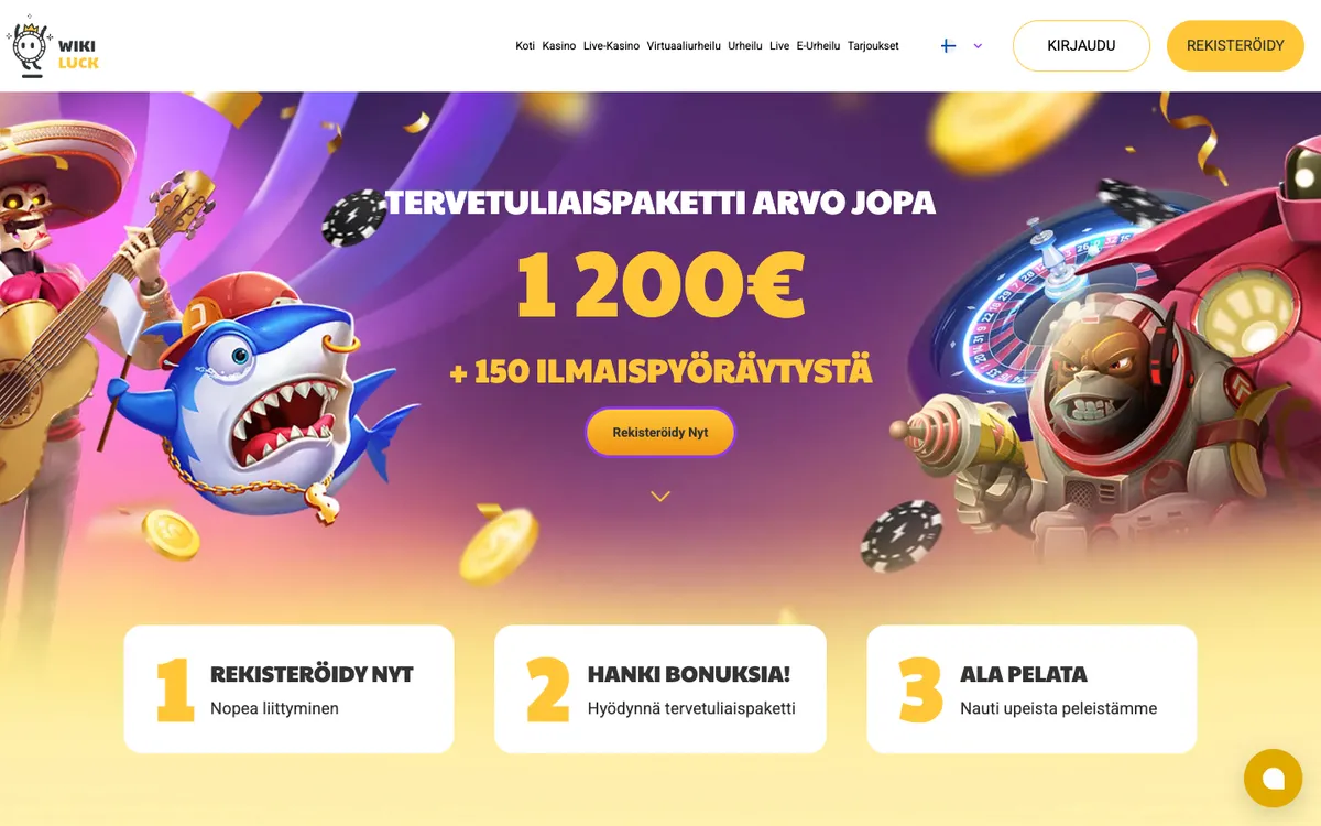 WikiLuck Casino — «Главная», снято из страны Финляндия