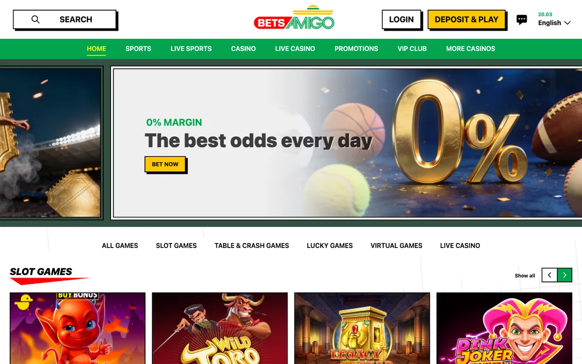 Betsamigo Casino — «Главная», снято из страны Финляндия