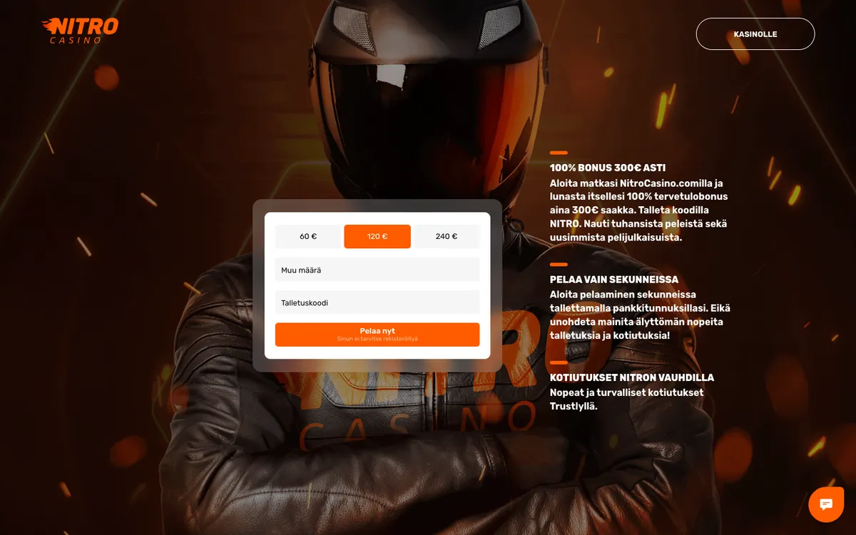 Nitro Casino — «Главная», снято из страны Финляндия